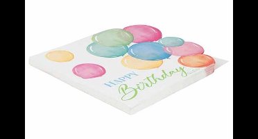 Servetten Happy Birthday Balloons Multik Leurxh33cm Papier