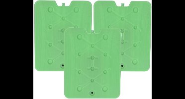 Excellent Houseware Koelelement Ice Pack - 3x - groen - plat - polyethyleen - 900 gram - 32 x 25 x 1 cm - schijf