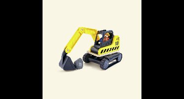 Hape Graafmachine Dig'N Dump - Speelgoed Bouwvoertuig met Draaibare Cabine en Beweegbare Schep, 24M+