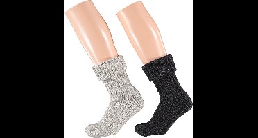 Slofsokken - Apollo - Vrouwen - Grijs/Zwart - Maat 39-42 - 2 paar - 2-pack