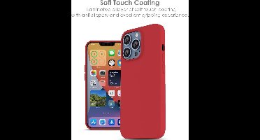 Hoesje Geschikt voor iPhone 13 – Liquid siliconen backcover – Rood