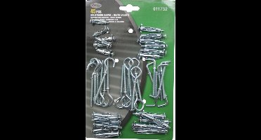 Holle Wandankers + Haken Assorti 45 Stuks | Voor het Bevestigen aan Holle Wanden | Muurplug Geschikt voor Wanddiktes van 5mm tot 27mm | Holle wand Plug