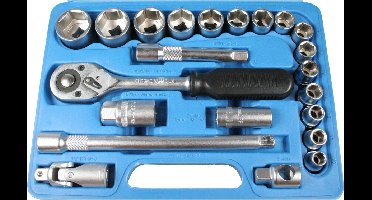 Benson 22-delige doppendoos - Satin afwerking - Inclusief ratel en opbergmodule