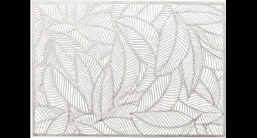 Unique Living | Placemat Nissa | Rechthoekig | Polyester | Zilver | 30x45cm