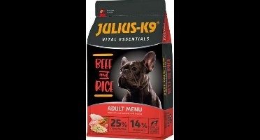 Julius-K9 Beef & Rice - Hondenvoer voor volwassen honden - Licht verteerbare hondenbrokken met rund - Alle rassen - 3kg