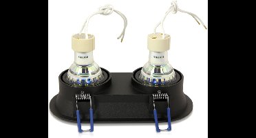 Premium Inbouwspot Warmglow Fedor Zwart Dubbele verdiepte ronde spot Philips Warm Glow Met Philips LED