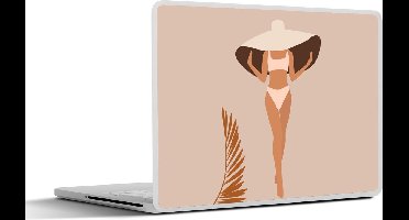 Laptop sticker - 15.6 inch - Zomer - Hoed - Bikini - 36x27,5cm - Laptopstickers - Laptop skin - Cover