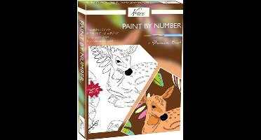 Schilderen op nummer volwassenen A4 - Hert variant - Paint by number - 1 canvasdoek A4 - 9 kleuren verf - acrylverf set