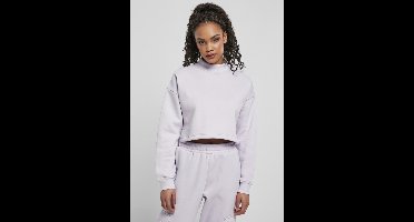 Urban Classics - Oversized High Neck Crew Crop Sweater/Trui - L - Paars