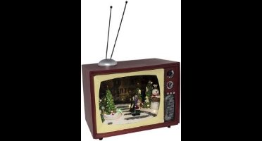 Kerstscene in TV LED 20,5 cm assorti excl. batterijen