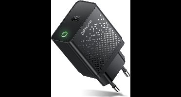 DrPhone HALO10 - 20W PD Snel Lader – USB-C Thuislader- Oplader 5V 3A / 9V 2.2A met LED ring - Geschikt voor o.a iOS/Android Smartphones/Tablets – Zwart