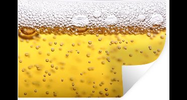 Muurstickers - Sticker Folie - Bierbubbels in glas met bier - 30x20 cm - Plakfolie - Muurstickers Kinderkamer - Zelfklevend Behang - Zelfklevend behangpapier - Stickerfolie