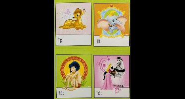 Disney Cadeau Labels - 80 stuks - Bambi - Dombo - Mogli - Princess - 50 x 40 mm