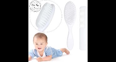 Babyborstel en kam - Babykam - Wit - Babyborstel set - Zachte borstel