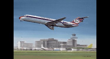 Thijs Postma - TP Aviation Art - Poster - Douglas DC-9 Martinair Taking Off - 50x70cm