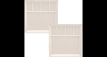 Svenska Living Vakjesbord - 4x stuks - 5-vaks - wit - bord met vakjes - fonduebord - gourmetbord - 24 cm