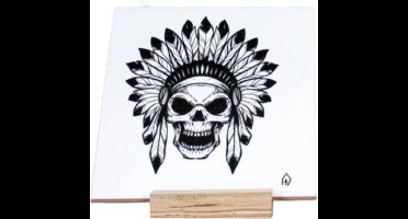 Tegeltje 'Funky Ceramics' - Indian Skull | incl. standaard | Housevitamin