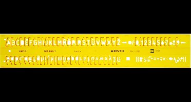 Aristo lettersjabloon - afmetingen 180x40mm - letterhoogte 7mm - H-profiel - oranje transparant - AR-5301/7