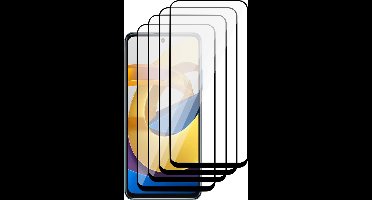 Screenprotector geschikt voor Xiaomi Poco M4 Pro 5G - Glas Full Screen Protector - 4 Stuks