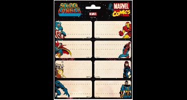 Marvel Etiketten Junior Zelfklevend Beige/blauw/rood 16 Stuks