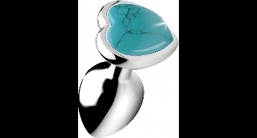 XR Brands Turquoise Heart - Butt Plug - Small blue