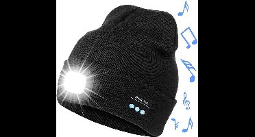 Fedec Muts met led verlichting - Onze size - Oplaadbaar - Ingebouwde speakers - Zwart