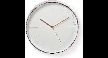 Wandklok | Diameter: 300 mm | Kunststof | Rosé Goud / Wit
