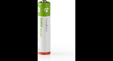 Nedis Oplaadbare NiMH-Batterij AAA - 1.2 V DC - 700 mAh - Voorgeladen - 4-Pak