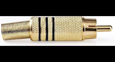 Nedis RCA-Connector - Recht - Male - Verguld - Soldeer - Diameter kabelinvoer: 7.0 mm - Metaal - Zwart - 10 Stuks - Envelop