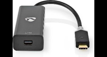 Nedis USB-C Adapter - USB 3.2 Gen 1 - USB-C Male - Mini DisplayPort Female - 0.20 m - Rond - Verguld - PVC - Antraciet - Window Box