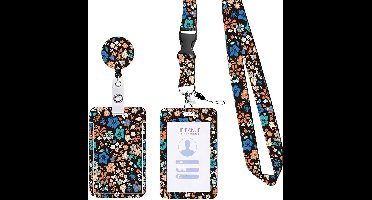 Afneembare Lanyard met Uittrekbare Badgehouder - Sleutelhanger Keycord met Clip - Trekkoord Badge Pashouder - Kaarthouder Keykoord - Intrekbare Houder voor Kaart/Sleutels - Universeel Telefoon/GSM Koord - Sleutelkoord/Nekkoord - Telefoonkoord Ketting