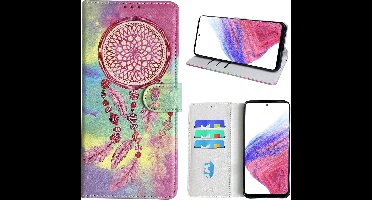 Hoesje geschikt voor Samsung Galaxy A53 Bookcase met dromenvanger print Roze