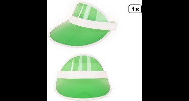 Zonneklep transparant groen - Sport en spel carnaval zon hoed foute party strand hawai tropical thema grappig en fout