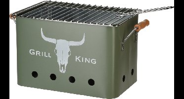 Grill King Houtskoolbarbecue Rechthoek - Mat Groen - 32x20x20 cm