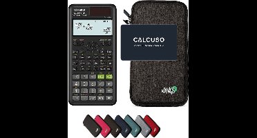 Casio fx-85ES Plus 2nd edition incl. WYNGS Beschermhoes Donkergrijs - Wetenschappelijke Rekenmachine - Basis Pakket