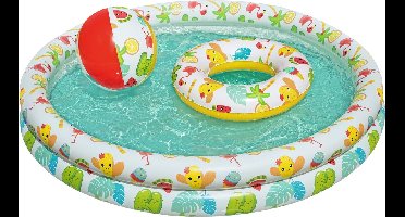 Bestway Zwembad met Zwemband en Strandbal - Opblaasbad - Zwembadje Peuter - Set van 3 - ⌀ 120cm
