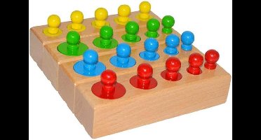 Gekleurde houten Cilinder Blok - Speelgoed Montessori - kinderspeelgoed - educatief speelgoed - Puzzle