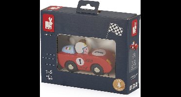 Janod Story - Racing Speed Auto (Rood Of Blauw) - Houten Raceauto - Geschikt Vanaf 1 Jaar