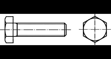TOOLCRAFT 130843 Zeskantbouten M14 45 mm Buitenzeskant DIN 933 Staal Galvanisch verzinkt 50 stuk(s)