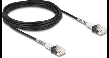 Delock RJ45 Network Cable with double bend protection Cat.6A UTP Slim 5 m black