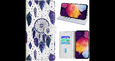 Hoesje geschikt voor Samsung Galaxy A50 Bookcase met dromenvanger print