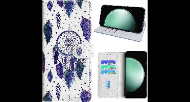 Hoesje geschikt voor Samsung Galaxy S23 FE Bookcase met dromenvanger print
