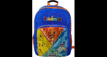 Pokémon - Rugzak - 3D - 3 vakken - Premium Quality - 43cm - Pikachu - Squirtle - Charmander - Bulbasaur
