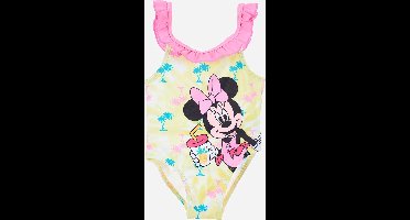 Minnie Mouse badpak - geel met roze - Disney zwempak meisjes - maat 74