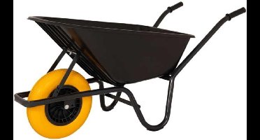 Topgear Kunststof Kruiwagen - Zwarte Bak - 85 Liter - Anti-lek & Luchtband