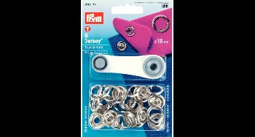 Naaivrijdrukknopen JERSEY tandring 18 mm zilverkleurig 6 st. - Drukknopen Jersey - Prym