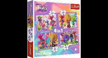 Trefl Trefl - Puzzels - 4in1" - Avonturen van kleurrijke Trollen / Universal Trolls 3 (2023)"