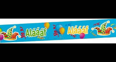 Carnaval versiering blauw afzetlint met Alaaf print - 15 meter