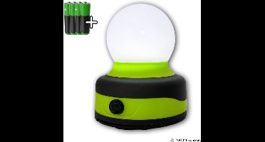 Camping lamp - Noodpakket - Werkplaats lamp- Tent lamp - Incl batterijen - Led - Haak - Groen - Magneet - Wit licht- Fel