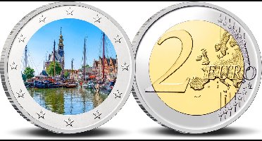 2 Euro munt kleur Hoorn